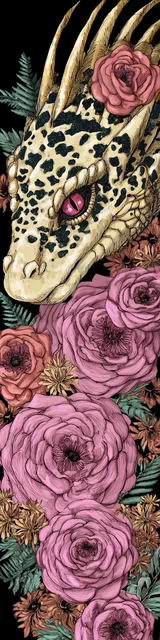 Free dragon bookmark featuring a snakey-faced dragon